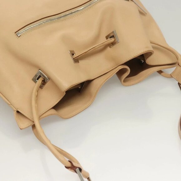 GUCCI Shoulder Bag Leather Beige Silver Auth bs27650 - Picture 6 of 16